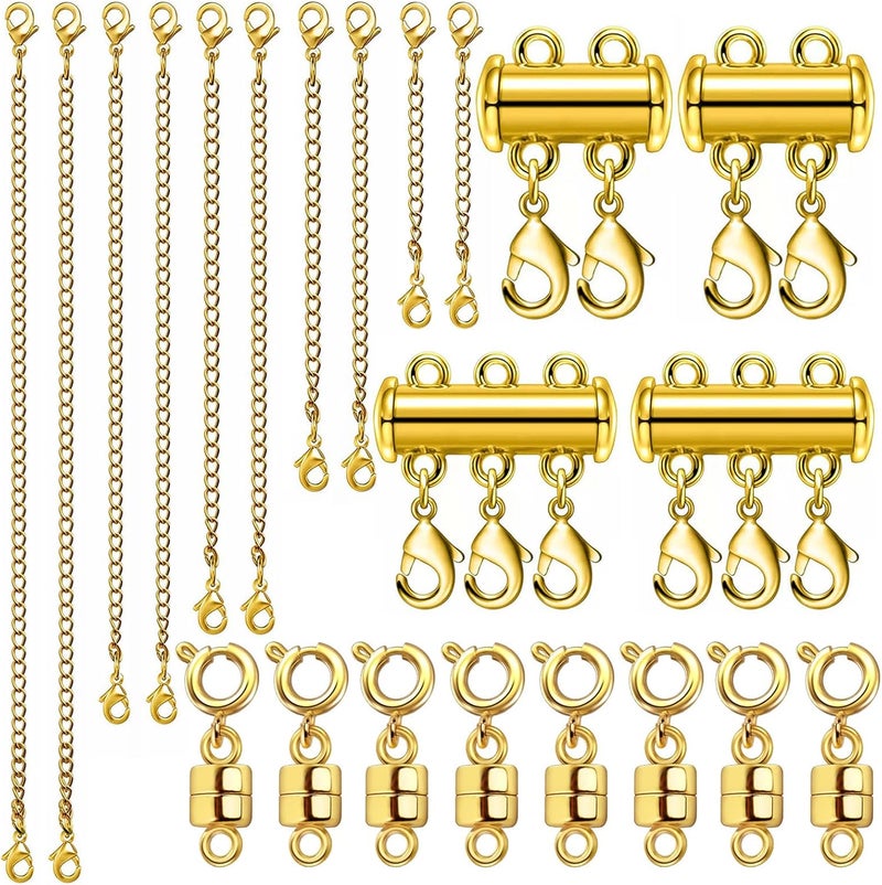 MKCYD Magnetic Jewelry Clasps for Necklace Extender and Layering, Multiple Styles Magnetic Clasps for Necklace Bracelet Anklet - Image 1